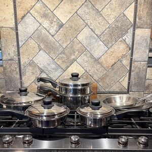 Cutco Stainless Steel Cookware Set with Black Handles